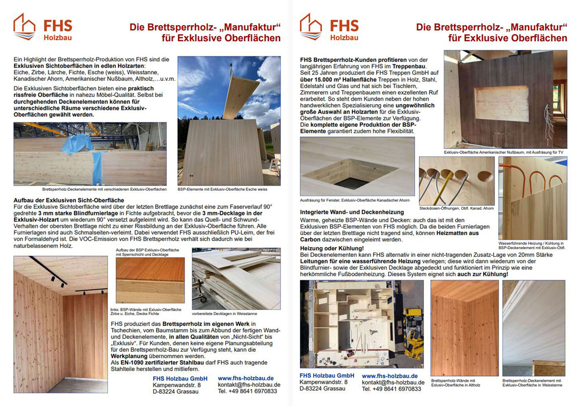 Download Flyer 'FHS Exklusive Oberflächen auf Brettsperrholz'